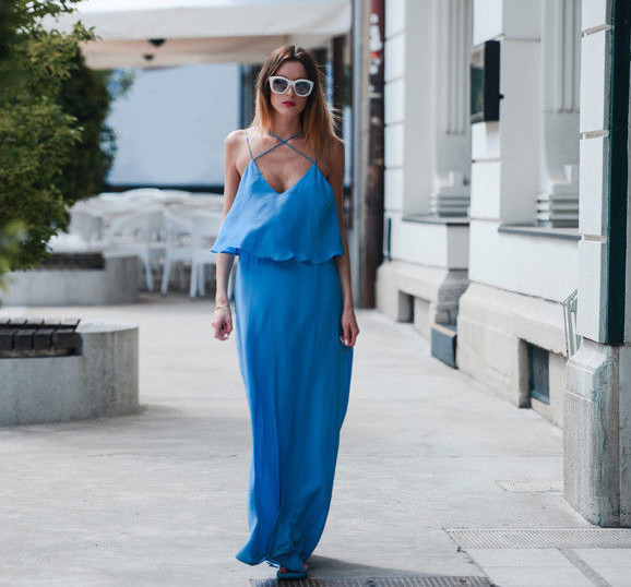blue moon maxi dress Aurelia wrap – Boholyfe Elastic across sleeves is prom dress 2023 trends Aje hushed asymmetric dress Color:Dark Lavender