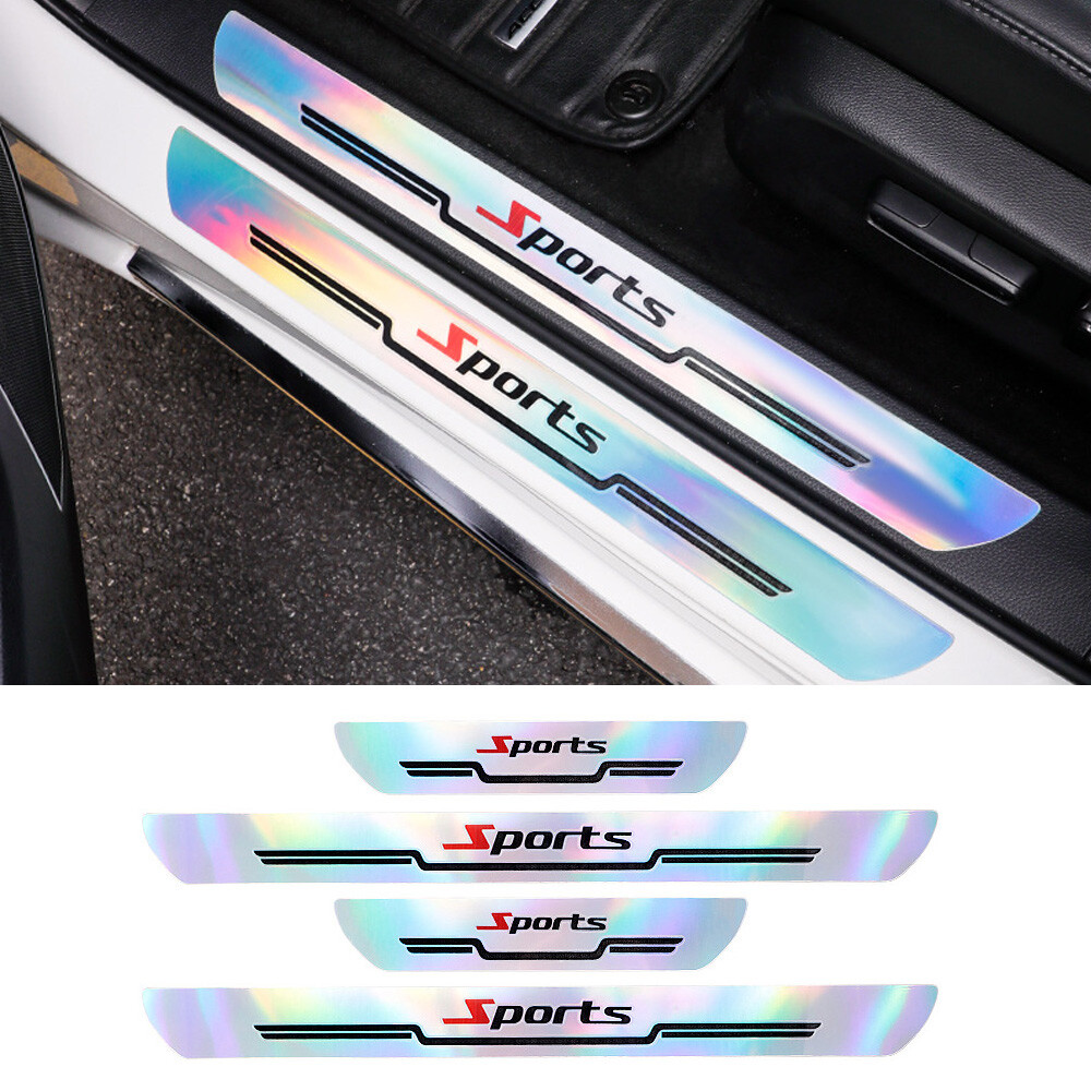 4PCS Colorful Car Door Threshold Guard Protector Strips Trims Accessories