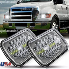 Pair 5x7" 7x6 Led Headlight Hi/Lo fit Ford F650 F750 E-150 E-250 E-350 Econoline