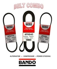 HONDA CIVIC 99-2000 Si 1.6L DOHC B16A2 BANDO OEM DRIVE BELT KIT P.ST+ ALTE+ A.C 