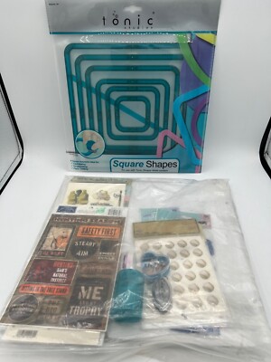 lot of Tonic Studios Square Shapes plus lots of stickers and paper and extras