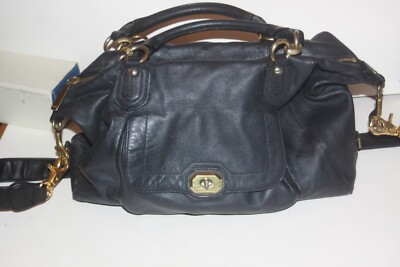 COACH Shoulder Bag LEATHER Black Turnlock 25508 F25508 | eBay