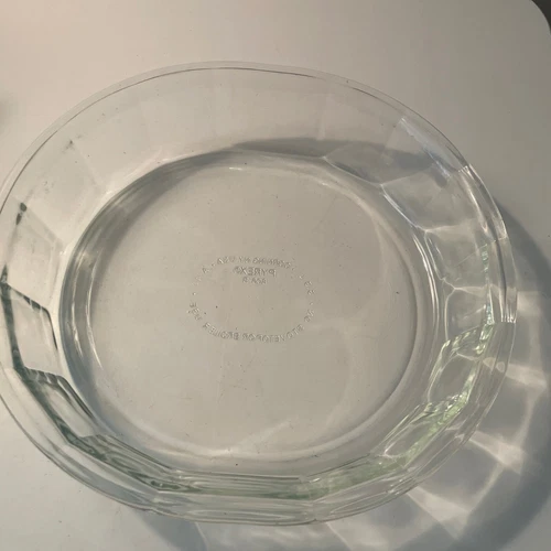 Vintage Pyrex Oval Clear Glass 1.3L 803-B Paneled Sides Baking Dish 9" x 8"