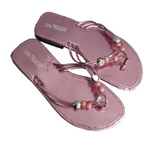 BNWOT Little Girls Sz 11 Cute Pale Pink Metallic Little Treasure Strappy Sandals