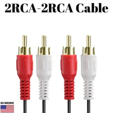 5 Feet Dual RCA Male, 2 RCA Male to 2 RCA Male M/M Audio Video AV Cable Cord US