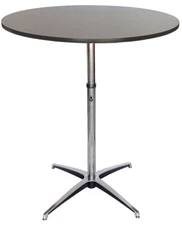 Round Portable 3 Height Adjustable Cocktail Table, Trade Show Table