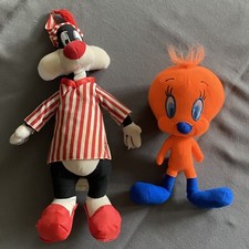 Vintage Looney Tunes Plush Lot Of 2 Sylvester The Cat Tweety Bird 90s Y2k