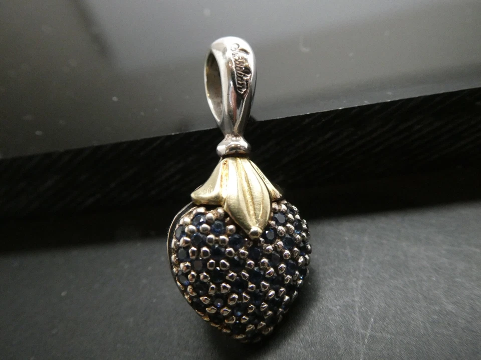 Colgante de corazón Lagos Arcadian de oro amarillo de 18 quilates y plata de ley 925 Foto 2 de 4