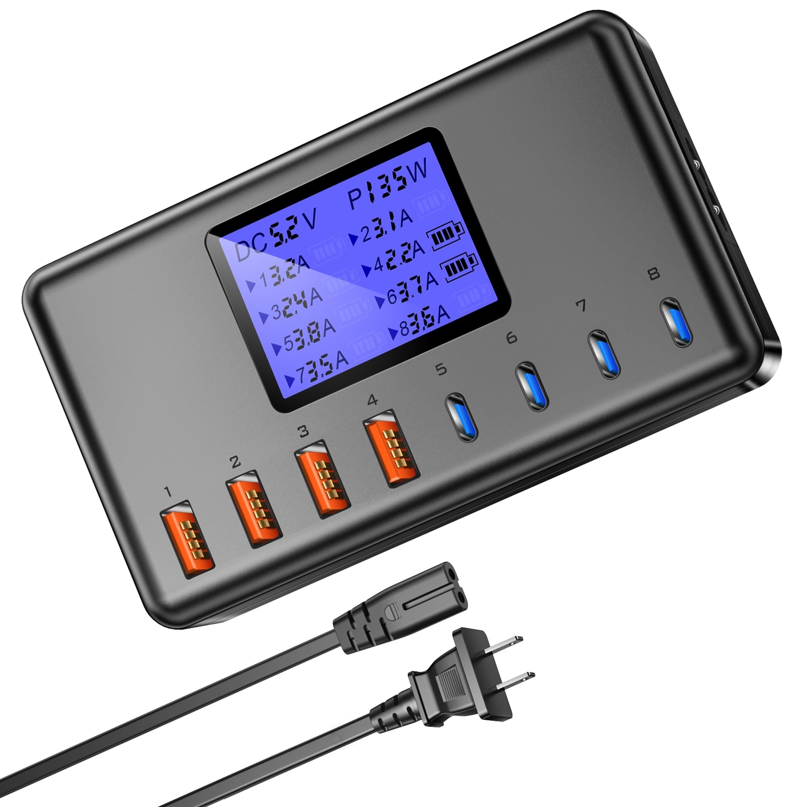 8-Port Smart LCD USB Charging Station for Multiple Devices-image