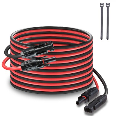 Solar Panel Extension Cable 20FT 12AWG Female and Male Solar Connector MHPOWOS