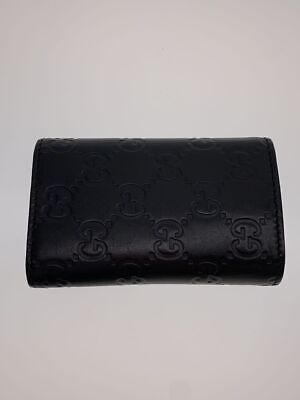 GUCCI Key Case Interlocking G Shima Leather Black GG Logo GUCCI Key Case Interlocking G Shima Leather Black GG Logo