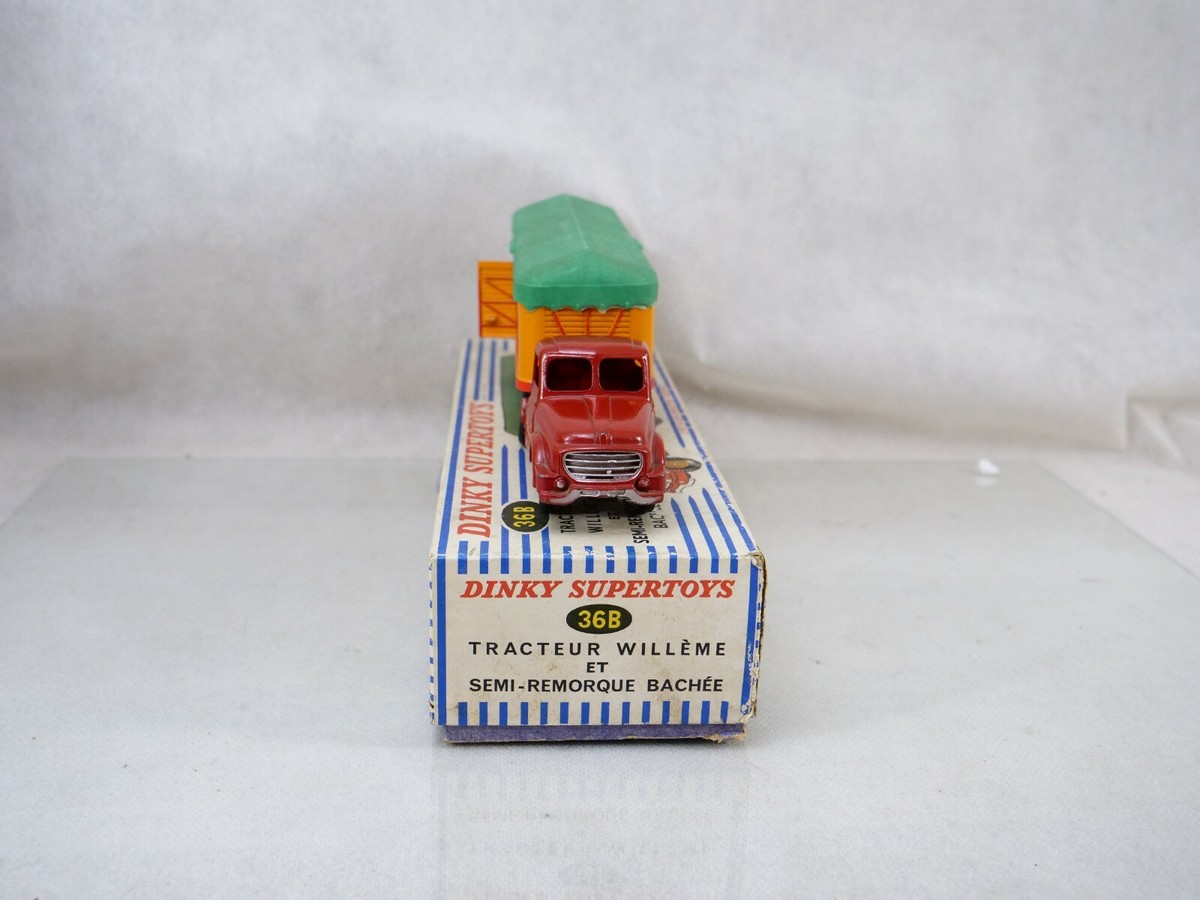 ミニカー DINKY No.36 36B TRACTEUR WILLEME Dinky Toys F 36B Tracteur Willème avec semi-remorque bâchée