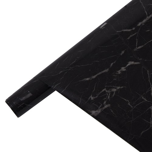 48 in Countertop Wrap Vinyl Black Marble Vinyl Wallpaper for Furniture