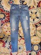 Refuge Jeans Womens Size 4 Distressed Denim Skinny Mid Rise Stretch Cotton