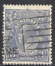 AUSTRALIA SCOTT 72 USED F/VF - 1929 3p ULTRA  KING GEORGE V ISSUE (A)  CAT $5.50