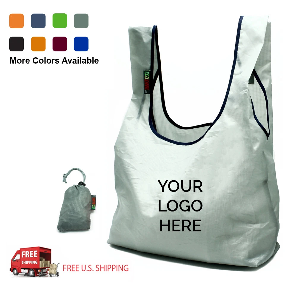 Custom Reusable Shopping Bags - Color Options - Go Green