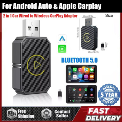 #ad 2 in 1 Car Wired to Wireless CarPlay Adapter For Android Auto amp; Apple Carplay $17.59