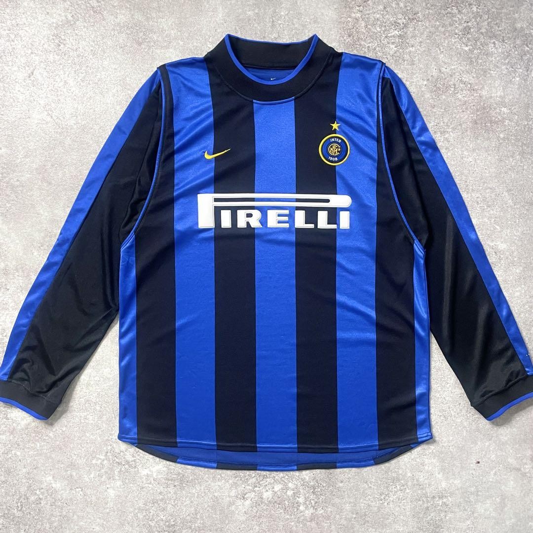 Nike Vintage 2000-01 Inter Milan Home Long Sleeve Jersey Size L