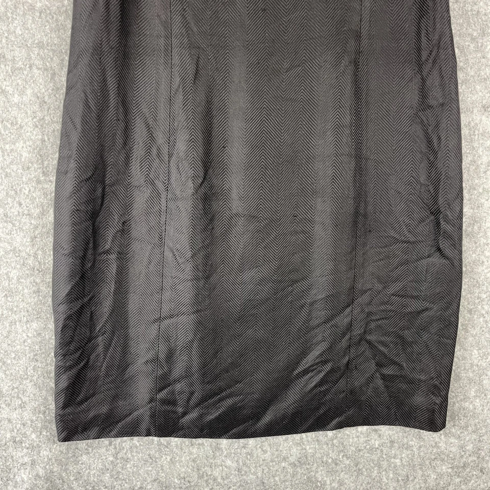 Vestido recto Christian Dior 100 % seda para mujer 16 negro manga corta texturizado Foto 3 de 4