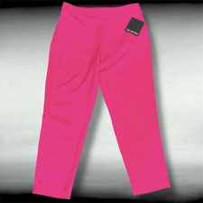 Women's Halston Medium & Large Lipstick Pink Pull On Pants Slacks Trousers NWT