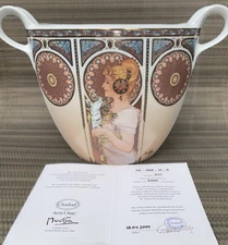 Two Handled Decorative Vase "Feather", Collection Goebel & Artis Orbis by Mucha