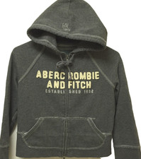 Abercrombie  Fitch Hooded Hoodie Zip Sweatshirt Youth Small Gray