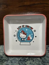 Hello Kitty Sanrio Christmas 9x9 Ceramic Baking Dish Let It Snow Kitchen New