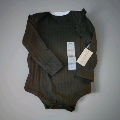 Garanimals Black Long Sleeve Ruffle Knit Cotton One-Piece 12M