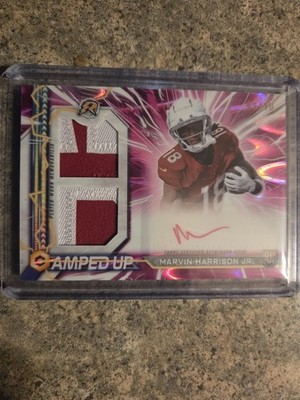 9/10 Marvin Harrison Jr Resurgence Amped Auto Rookie Patch Card
