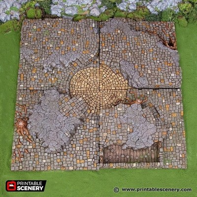 Town Square Tiles - Hagglethorn Hollow Printable Scenery 15mm 20mm 28mm 32mm 37m