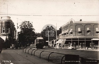 Street View Plymouth MI Michigan 1912 #1 RPPC Photo Postcard COPY