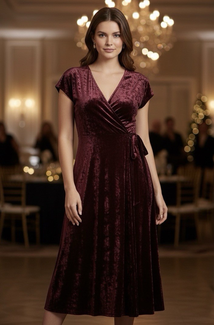 Tahari Arthur S. Levine Luxe Velvet Midi Dress Women’s Size 14 Witchy Whimsigoth