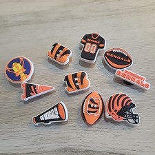 Cincinnati Bengals football team shoe charm For Crocs 10 pc set