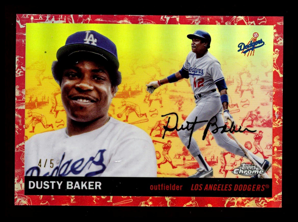🌴⚾️DUSTY BAKER 2025 Topps Chrome Red Toile Refractor SSP /5 #MLB LEGEND!⚾️🌴