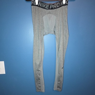 Nike Pro Compression Leggings Grey Mens Boys - Size Small