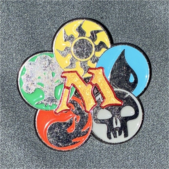Magic The Gathering Multicolor Flower-Shaped Pinback Button Enamel Lapel Pin