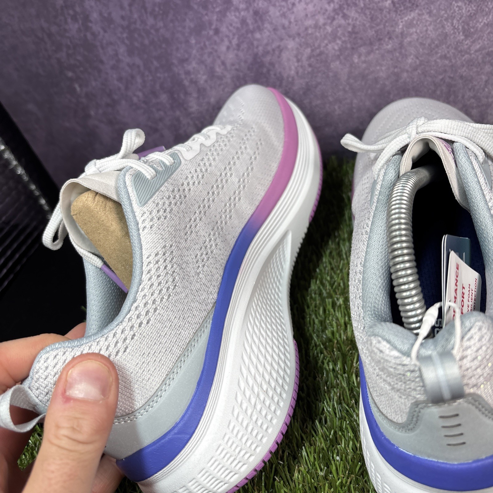 Skechers Go Run Elevate 2.0 Gray Purple Running Trainers Size UK 7 image 6