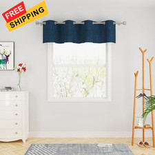 UPOPO Valance Curtains 18 inches Long 54"W x 18"L Pack of 1 , Navy Blue