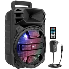 Pyle 12'' Portable Bluetooth PA Speaker System with Latest DJ LED Ligh PPHP1243B