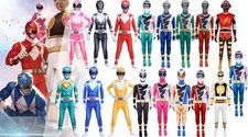 Adult Kids Boy Cosplay Jumpsuit Costume Bodysuits Power Ranger Party Fancy Dress