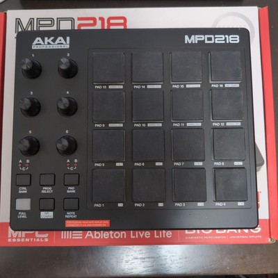 AKAI MPD218 MIDI Pad Controller, 16 Pads, 4 Knobs, Includes Ableton Live Lite