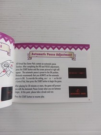 Wario Land Nintendo Virtual Boy Instruction Manual Booklet ONLY Warioland