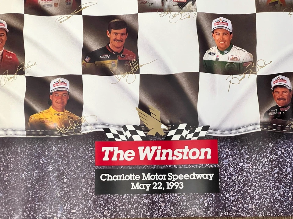NASCAR poster 26X28 Winston Charlotte Motor Speedway May 22 1993 Drivers - Image 2 of 3
