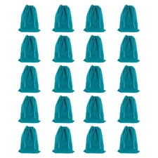 20pcs Flocked Drawstring Bag 5.1 x 7.1 Inch Jewelry Pouches Gift Bags, Blue