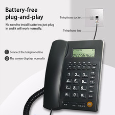Landline Phone Desk Corded Telephone with Large Buttons for Home Office Hotel