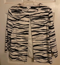 Chico's open-front cotton-blend blazer Zebra Print Size 1