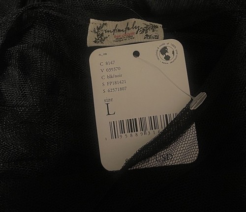 Intimately Free People Women's L Black Push Send Sheer Mini Slip Tulle Dress NWT - Picture 3 of 3