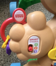 Fisher-Price Smart Stages Puppy Baby Push Walker Walking Aid, Tan/Blue