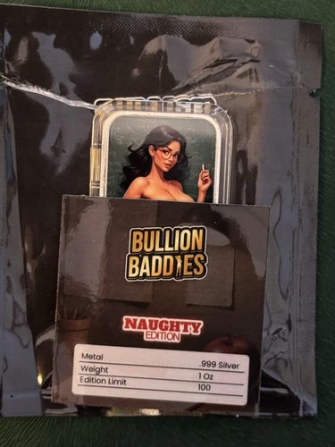 Bullion Baddies Silver Bar 1 oz Ms. Snack Series 1 NAUGHTY