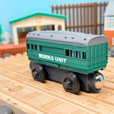 Wooden Railway Works Unit Train Dark Green Custom Made for Thomas Train Tracks